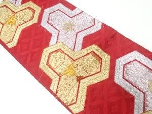 アンティーク　毘沙門亀甲に花模様織出し袋帯（材料）